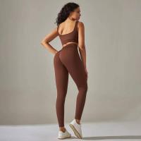 Conjunto de yoga acanalado sin costuras para mujer, ropa de gimnasio, sujetador con elevación, leggings, top de entrenamiento, chándal deportivo, 2 piezas - details 46
