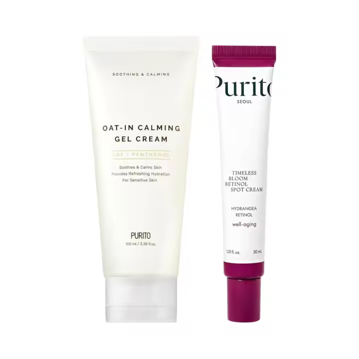 Gel calmante de avena 100 ml y PURITO SEOUL Timeless Bloom Retinol Spot Cream Set - 1