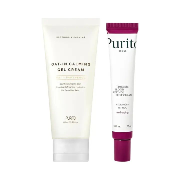 Gel calmante de avena 100 ml y PURITO SEOUL Timeless Bloom Retinol Spot Cream Set - 1