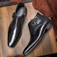 2025 botines con hebilla, zapatos de vestir de cuero para hombre, formales, de negocios, de diseñador, hechos a mano - details 1