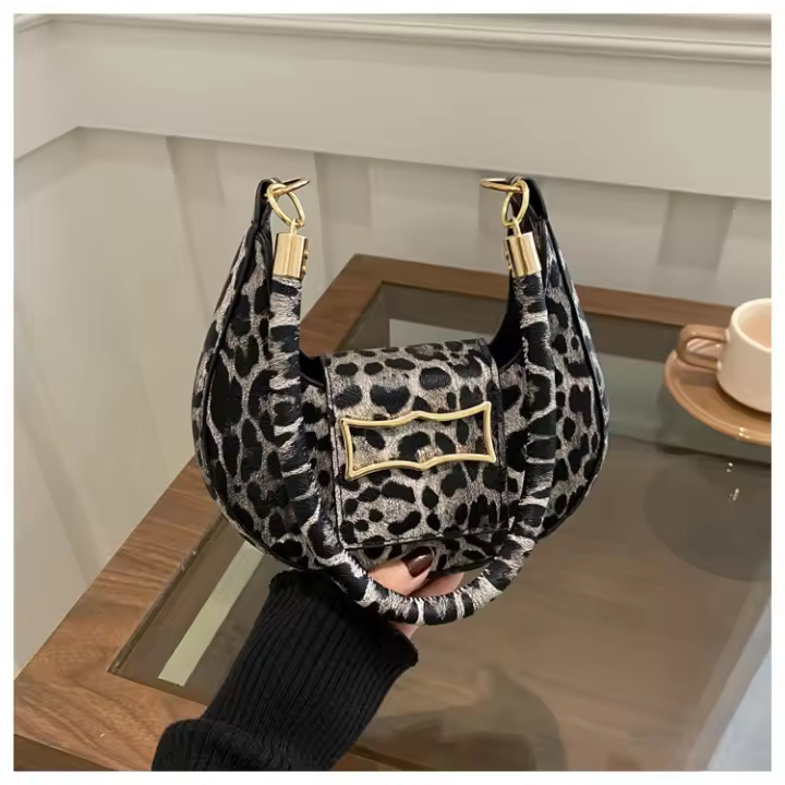Bolso de Hombro de Moda con Estampado de Leopardo 2025 Diseño Nicho Único - 1