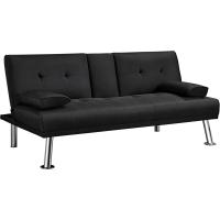 Sofá Cama Plegable de Poliéster 2 Plazas Soporte de Botella 167 X94 cm Max Capacidad 350 KG Gris - details 18