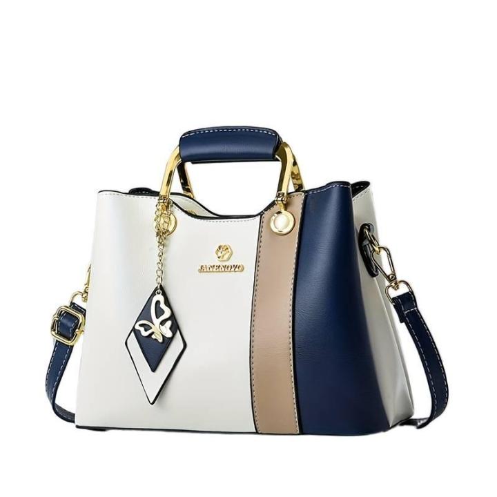 Bolso de Mano Casual de Alta Calidad Diseño a Rayas Colorido con Correa Ajustable Tonos Dorados