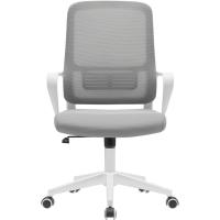 Silla de escritorio ergonómica con ruedas giratorias antiarañazos, respaldo de tela transpirable y soporte lumbar, sillón de estudio u oficina, ajuste de altura del gas 98-108 cm (azul y - details 14