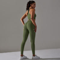 Hamidou-Conjunto de Yoga sin costuras para mujer, ropa deportiva para gimnasio, sujetador de entrenamiento, mallas de cintura alta para correr, traje para Fitness - details 12