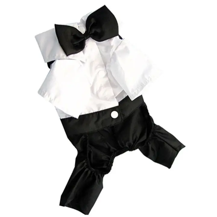 Traje Formal de caballero para mascotas, esmoquin con pajarita, ropa de Navidad y Halloween para perros pequeños y gatos - 1