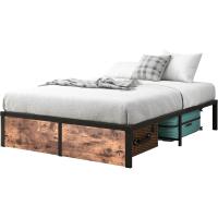 Cama con Plataforma de Metal, Marco de Cama de 140 x 200 cm, Cama de Metal con somier de láminas de Metal, Moderna Cama de Metal para Adultos, niños, Adolescentes, fácil Montaje - details 44