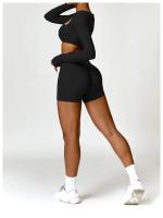 Pantalones cortos de Yoga para mujer, ropa de gimnasio de cintura alta, pantalones cortos deportivos de ciclismo - details 15
