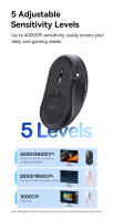 Baseus Ratón Inalámbrico Ergonómico Diseño Ergonómico, 30dB Silencioso, Ajustable 1600-4000DPI, Conexión 2.4G & Bluetooth 5.2 Ideal para Oficina - details 7