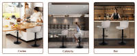 Taburetes de Cocina Juego, Taburetes de Bar Regulable en Altura, con Respaldo y Reposapiés, Taburetes Alto para Cocina, Bar y Comedor, Beige/Negro - details 4