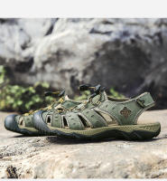 Sandalias deportivas de verano para hombre, sandalias para senderismo al aire libre, punta cerrada, cuero, atléticas, cómodas, para caminar, sandalias de playa, zapatos de agua - details 8