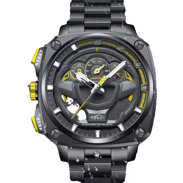 Reloj de Pulsera de Cuarzo de Marca Superior Rueda de Coche NIBOSI Impermeable Deportivo Luminoso de Acero Inoxidable Estilo Formal - 1