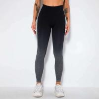 Malla de color degradado sin costuras para mujer, pantalones para correr Fiess con sandalia para realzar la cadera, pantalones de yoga de secado rápido - details 5