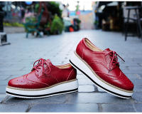 Zapatos de cuero genuino de alta calidad para mujer, zapatos Derby planos Brogue informales, zapatos Oxford formales Retro Brock para mujer - details 22