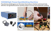 Soldador por puntos portátil de mano, Kit de bricolaje, 9 engranajes, Mini batería ajustable, 5000W - details 1