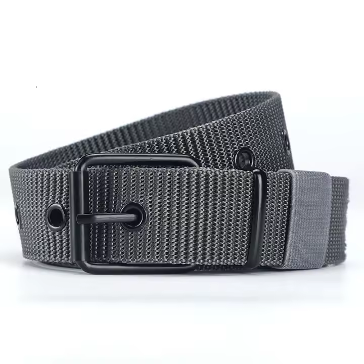 Cinturón táctico de nailon con hebilla para hombre, cinturilla de lona de Color sólido para exteriores, alta calidad - 1