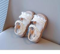 Sandalias de verano para niñas, zapatos de playa para niños con perlas y diseño de princesa, puntera abierta, suaves, antideslizantes, 2025 - details 5