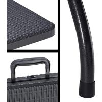 Mesa Plegable Plástico Efecto Ratán 180x75x73cm Multifuncional Portátil con Asas Intemperie - details 3