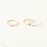 EManco-Anillo de piedra natal de acero inoxidable 316 Color dorado estilo Simple de moda para mujer regalo de fiesta y Festival - details 11