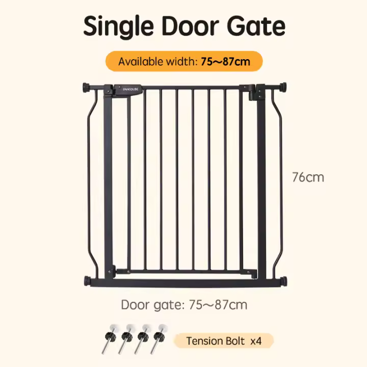PANGDUBE-Puerta de seguridad para bebés, Protector de puerta para escaleras, balcón y niños, tope para puerta de seguridad para cachorros y Mascotas - 1