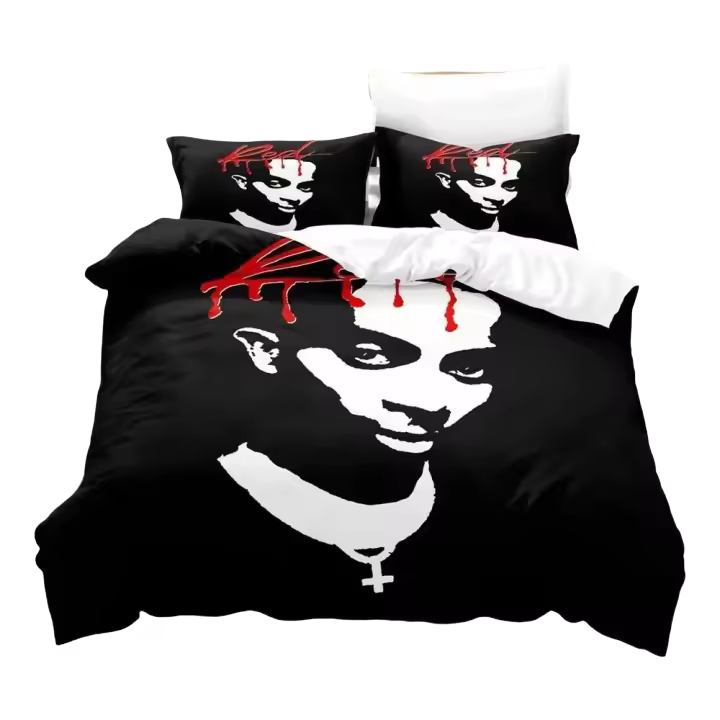 Juego de cama Playboi Carti, juego de cama individual, doble, tamaño Queen y King, juegos de funda nórdica para dormitorio de niños adultos, estampado 3D - 1