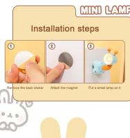 Mini luz LED nocturna alimentada por batería para dormitorio, mesita de noche, lámpara de escritorio de dibujos animados, lámpara de ambiente para decoración de escritorio, luz nocturna - details 2