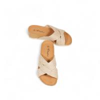 HLUNA - Sandalias con Plataforma y Tacón - tiras efecto esparto cruzadas en color Beige - Sandalias planas para mujer Verano M-205C - details 3