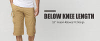 Men's Casual Twill Below Knee Loose Fit Multi-Pocket Cargo Shorts - details 1