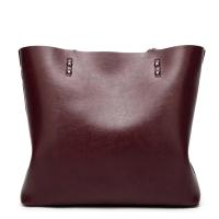 Bolso de cuero encerado para mujer, bolsa de hombro con doble correa, sencillo, para compras, 2022 - details 2