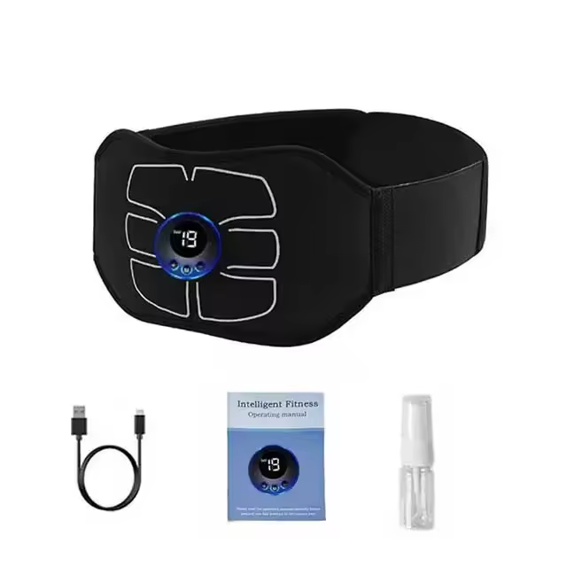 EMS estimulador muscular, tóner Abdominal, cinturón tonificador portátil para Fitness en casa, masajeador adelgazante corporal para masaje de Abdomen, recarga USB - 1