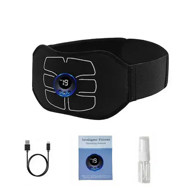 EMS estimulador muscular, tóner Abdominal, cinturón tonificador portátil para Fitness en casa, masajeador adelgazante corporal para masaje de Abdomen, recarga USB - 1