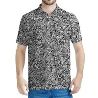 Polo con graffiti 3D para hombre, camiseta informal con solapa de manga corta con estampado de figura retro, camiseta Y2K - details 2