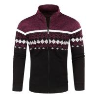 Chaqueta de jacquard fina e informal con cuello levantado de terciopelo para hombre, suéter de punto, nuevo estilo - details 1