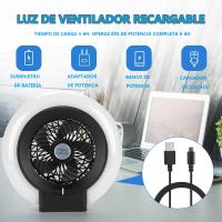 Luz de ventilador para acampar, luz portátil para acampar con ventilador, ventilador para acampar multiusos recargable, 21 luces blancas de alto brillo incorporadas, adecuado para tiendas de campaña, senderismo, hogar, oficina. - details 4