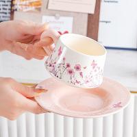 Juego de Taza de Café de Cerámica Vintage Pintura al Óleo de Lirio Floreciente en los Valles - details 4