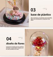 Lámpara Decorativa de Vidrio con Rosa Eterna Diseño Boho Chic para Dormitorio/Sala de Estar - details 6