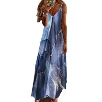 Vestido largo casual con cuello en V para mujer, moda de verano - details 1