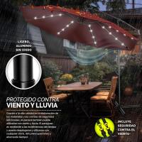 Parasol Excentrico de Sombrilla con 32 Luces LED Solar Giratorio 360º, Protección UV - details 21