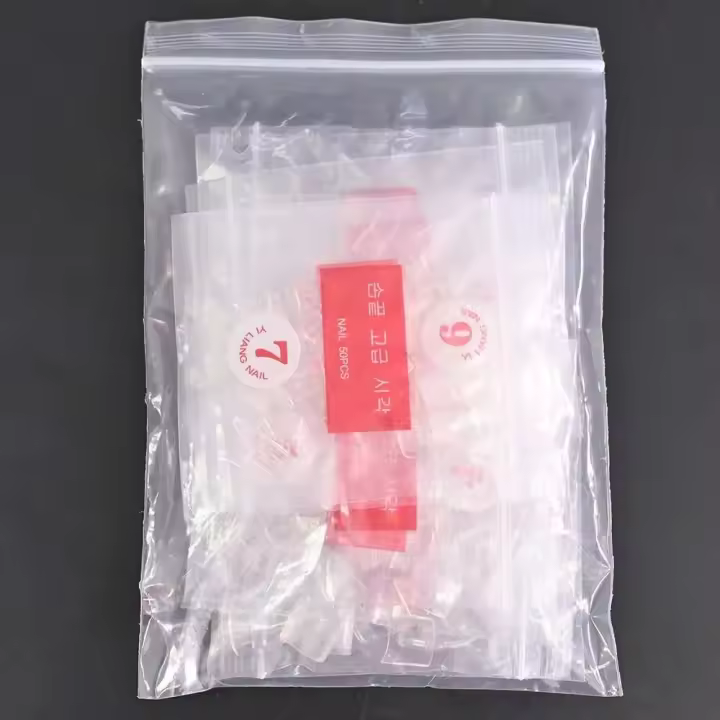 500 unids/bolsa punta cuadrada corta hecha en Francia que cubre 10 (0-9) uñas acrílicas artificiales transparentes/naturales VA-0 - 1