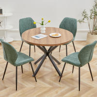 EGOONM-sillas acolchadas tapizadas para comedor, asientos de tela de lino con patas de Metal para balcón, restaurante, cafetería, hogar y habitación, 4 unidades - details 8