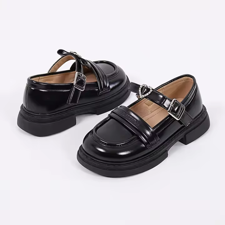 Zapatos individuales para niños de suela blanda zapatos de princesa zapatos de rendimiento escolar para estudiantes negros - 1