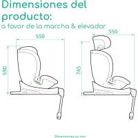 Silla Coche 360, 0-12 años, 40-150 cm, Silla Coche, Instalación Pata Apoyo, Giro 360, 8 Posiciones Reclinación, 12 Posiciones Reposacabezas, Full Black - details 6
