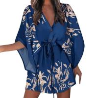 Vestido de manga corta con nudo en el cuello para mujer, vestidos de vacaciones estilo playa de verano por encima de la rodilla - details 3