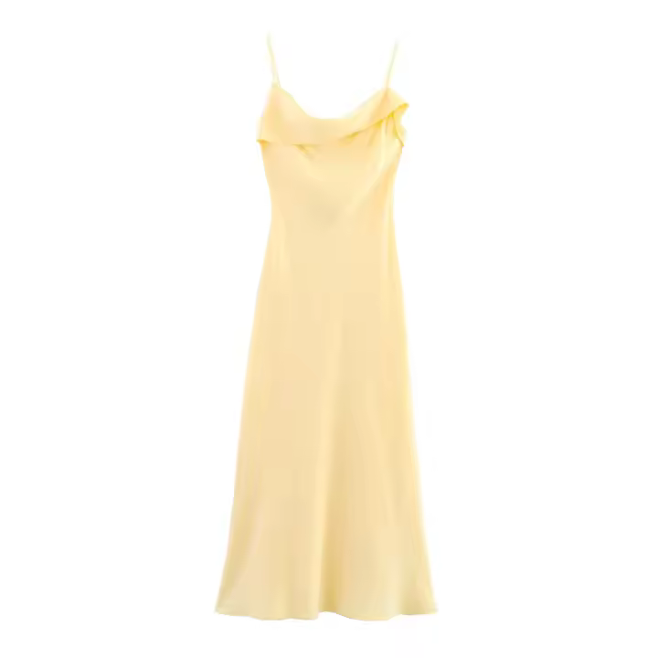Vestido estilo vacaciones francés 2025 sin espalda, dulce temperamento, con tirantes, falda larga, ropa nueva de verano para mujer. - 1