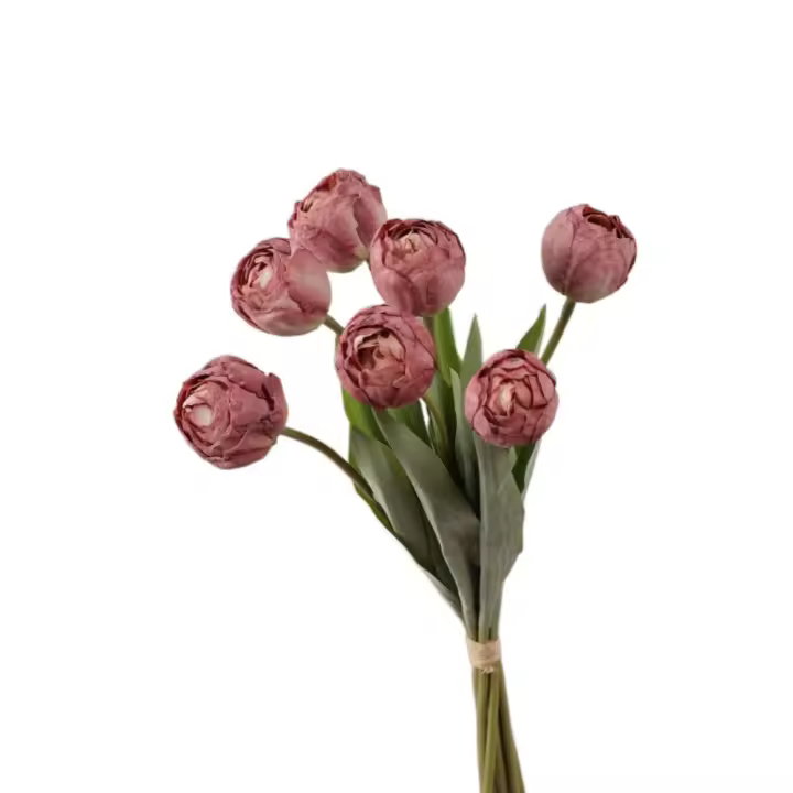 Decoración de jarrón DIY, 7 cabezas, ramas de tulipán artificiales, flor de tulipán de seda hecha a mano realista, flores falsas de tacto Real, decoración de cumpleaños - 1