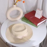 Sombrero tejido de paja de estilo coreano a la moda, sombrero de ala ancha cóncavo con protección solar, sombrero de cubo, sombrilla de ala plana, sombrero de sol para mujer, playa - details 11