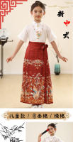 Nuevo conjunto Hanfu con cara de caballo para niñas, estilo Tang antiguo chino Ming para niños, primavera y verano diarios - details 0