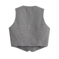 BUNO-Chaleco sin mangas para mujer, 15 colores, verano 2024, chalecos elegantes con cuello en V, chaleco de una sola botonadura, Tops, chalecos para mujer - details 5
