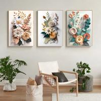 Pintura de López de Obra Maestra Retro de Flores Silvinas Elegante en Lienzo para Decoración de Sala de Estar Moderna Marca DHROOM - details 0