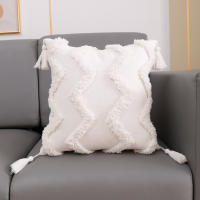 ANUMEI-funda de cojín bohemia de 45x45cm, 30x50cm, Beige, decorativa, cuadrada, de macramé - details 15